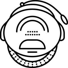 Unicycle black line vector icon, monowheel with handle and pedals, modern mobile electric transport © O.M-lova