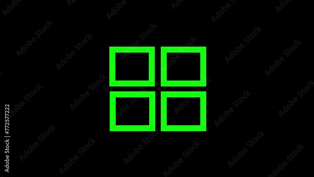 Poster animated matrix chart line icon. decision making tool animation. risk assessment. strategic planning