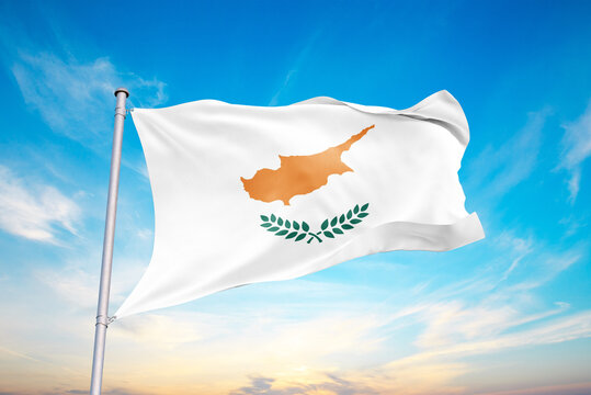 cyprus cypriot flag waving