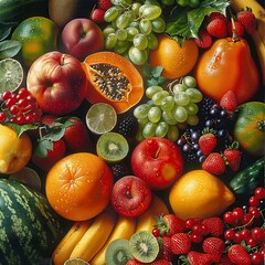 Assorted Fruits and Vegetables Painting