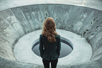 Woman Standing in Rock Hole