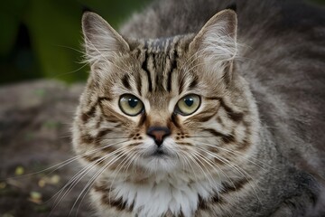 Obraz premium Turkish Angola cats close up portrait showcases advanced technology capture