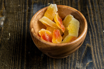 dried papaya fruits on the table