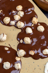 making homemade chocolate with different ingredients
