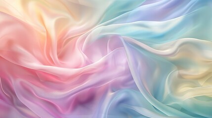 Pastel colored flowing abstract fabric look - An image resembling silky fabric folds with an abstract pastel color blend giving a sense of softness - obrazy, fototapety, plakaty