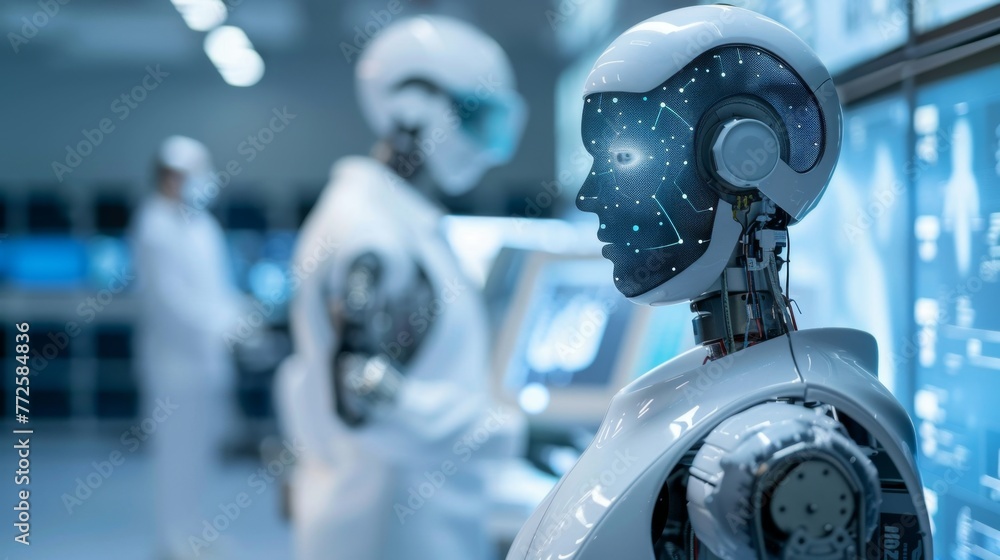 Poster Advanced Humanoid Robot in High-Tech Laboratory