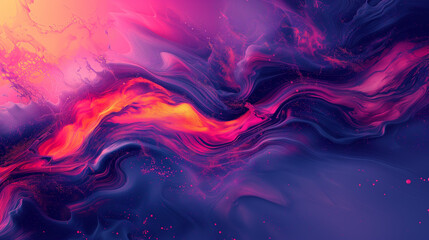 Purple neon smoke on dark background. Ink color blend. Paint water drop. Transition reveal effect.