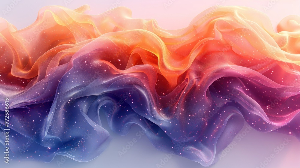 Aufkleber wave lines smooth flowing dynamic colorful spectrum gradient isolated on white background