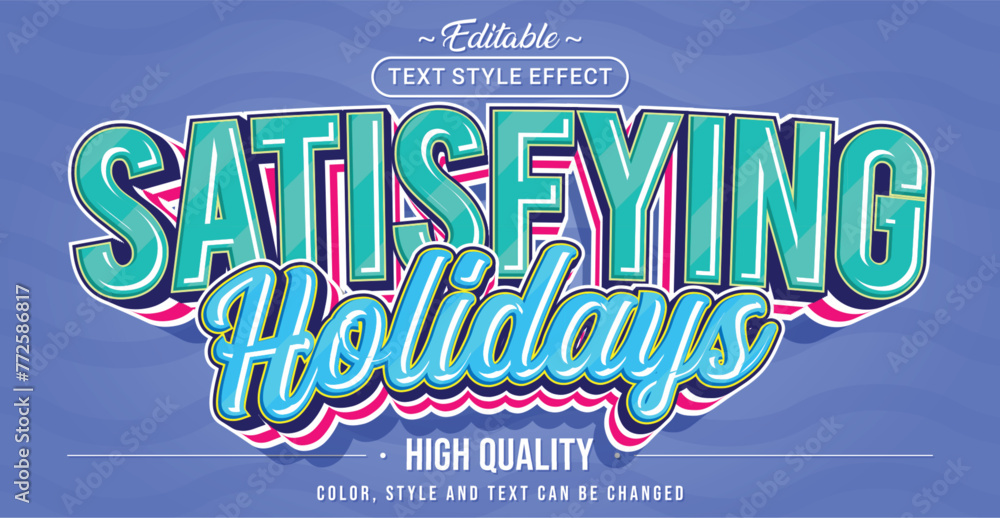 Poster Editable text style effect - Satisfying Holidays text style theme.