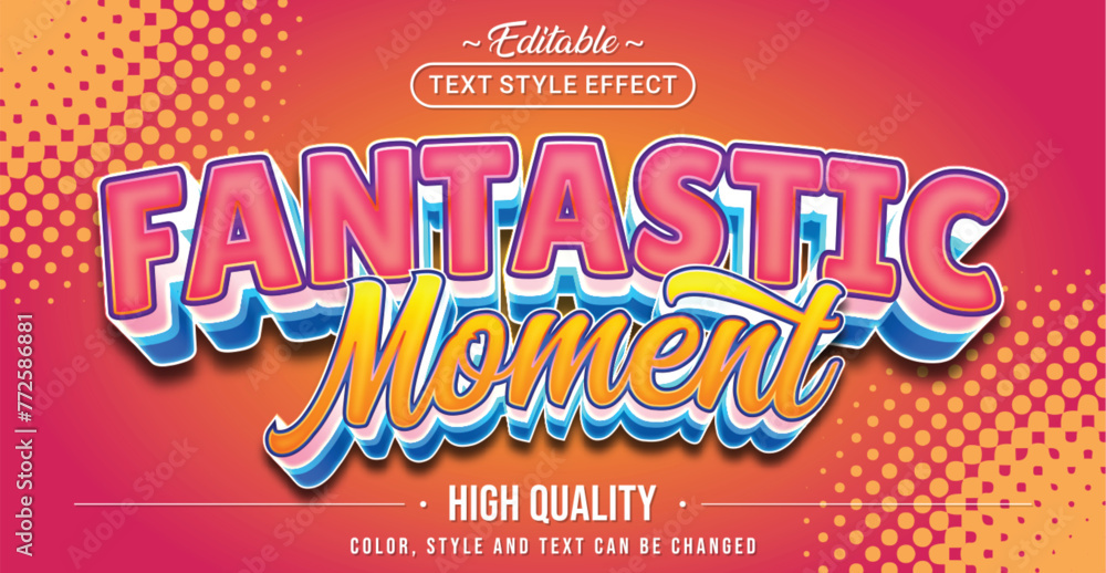 Aufkleber editable text style effect - fantastic moment text style theme.