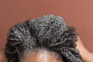 Washing curly hair with a shampoo, shampooing 4c coily hair, scrubbing curling hair during wash