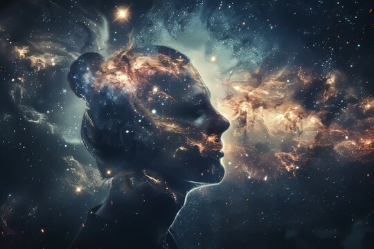 Inner Cosmos. The inner space of the mind depicted as an infinite cosmos, full of stars (ideas), galaxies (thoughts)