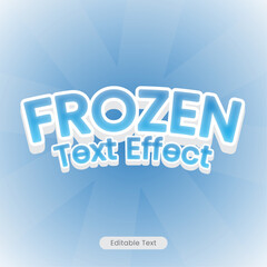 editable ice text effect with frozen effect, vector graphic design, easy to edit