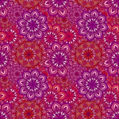 Abstract geometric floral seamless mandala pattern for fabrics and linens and wrapping paper and fashion
