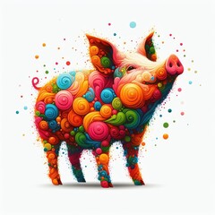 Isolated Colorful Animal on a Clear PNG Canvas, Generative AI - obrazy, fototapety, plakaty