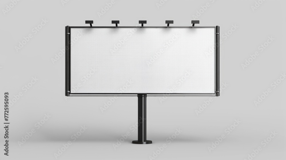 Poster a billboard with a white background and black letters. the billboard is empty and has no text. the b