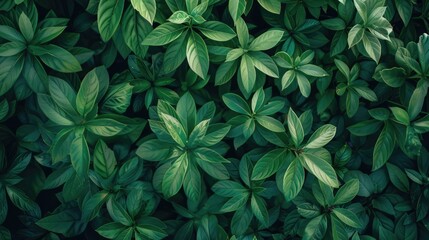 A close up of green leaves on a plant. The leaves are very green and are spread out in a way that makes the plant look full and lush