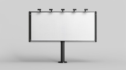 Obraz premium A billboard with a white background and black letters. The billboard is empty and has no text. The billboard is a blank canvas for a company to create a message or advertisement