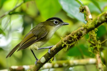 Fototapeta premium Small Bird Perched on Tree Branch