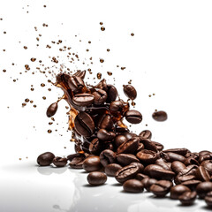 Obraz premium Coffee Beans Descend in Fragrant Cascades