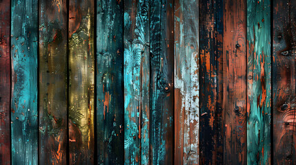 Old, grungy, colorful wood background