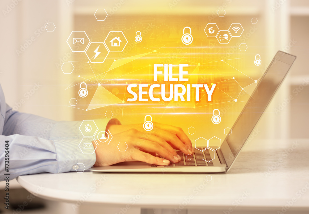 Aufkleber internet security and data protection concept