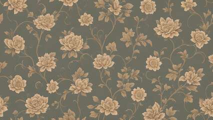Fototapeta premium Abstract vintage wallpaper with vines and flowers