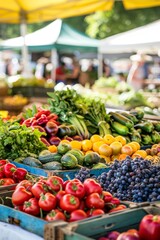 Fototapeta na wymiar vegetable and fruit market Generative AI