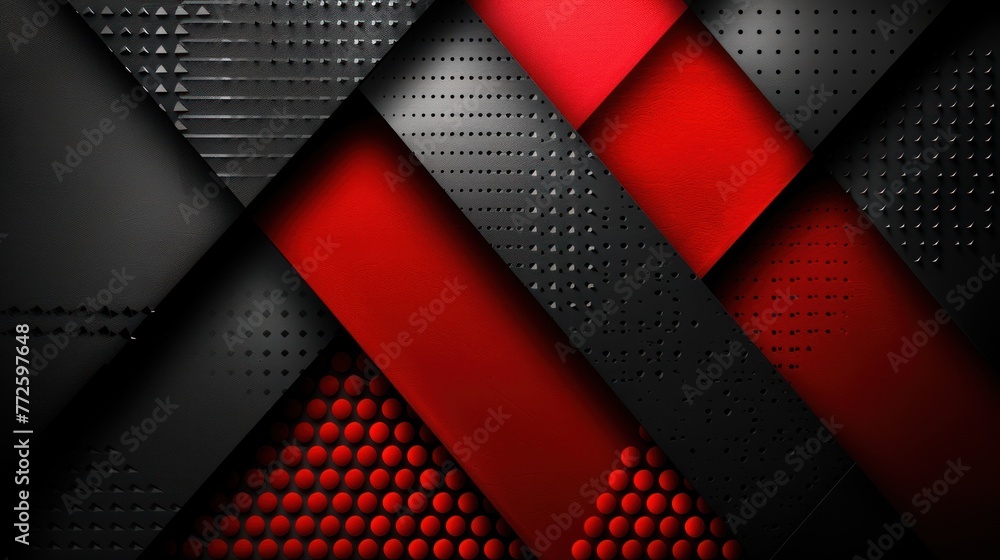 Poster abstract red line vector banner. overlap layers on black background with free space