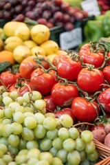 Naklejka na ściany i meble vegetable and fruit market Generative AI