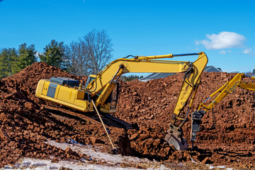 excavator digging the ground