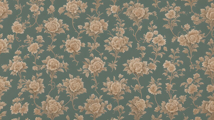 Fototapeta premium Abstract vintage wallpaper with vines and flowers