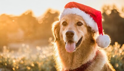 Generated image of a dog wearing santa hat