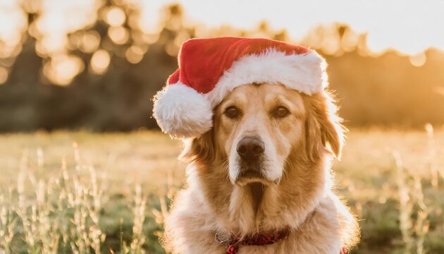 Generated image of a dog in christmas hat