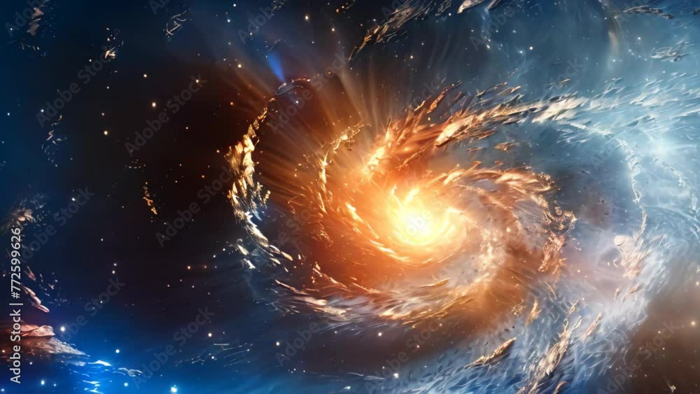 Poster galaxy in deep space, computer generated abstract background, 3d rendering, ai generated