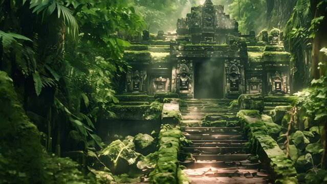 Mysterious temple in Bali island, Indonesia. Bali is one of the most visited places in Indonesia, AI Generated