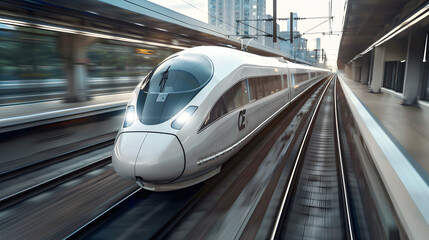 Manifestation of Speed and Engineering: The Modern High-Speed Train in Motion