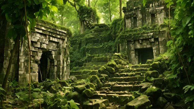 Ruins of Beng Mealea temple in Angkor, Cambodia, AI Generated