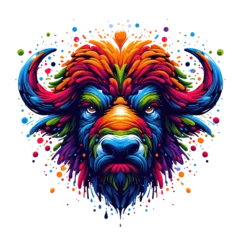 Muurstickers Isolated Colorful Animal on a Clear PNG Canvas, Generative AI © faical