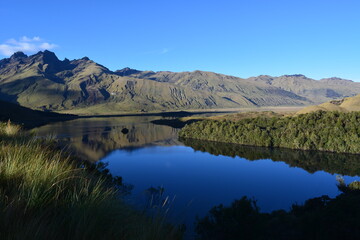 Lake in the mountains. Landscape Ecuador