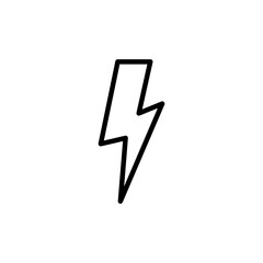 Lightning icon vector isolated on white background. Bolt icon vector. Energy and thunder electric icon