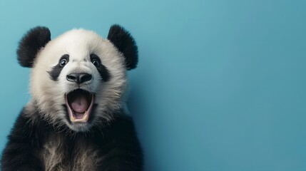 Fototapeta premium 驚いた顔のパンダ