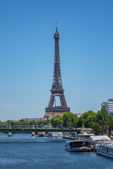 Naklejka premium Cityscape of Seine river and District of Beaugrenelle. Paris, France.