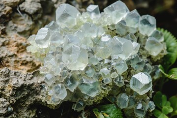 Fototapeta premium Cluster of Crystals on Rock