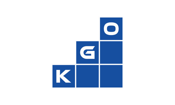 KGO initial letter financial logo design vector template. economics, growth, meter, range, profit, loan, graph, finance, benefits, economic, increase, arrow up, grade, grew up, topper, company, scale