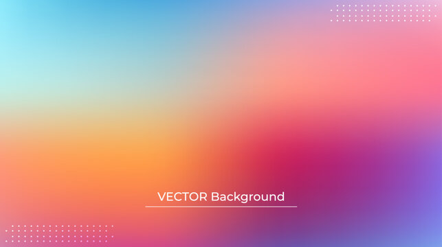 Smooth and blurry colorful gradient mesh background. Modern bright rainbow colors. Easy editable soft colored vector banner template. Premium quality