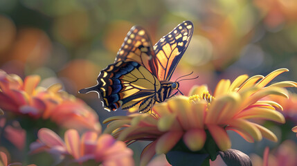 a beautiful butterfly lands gracefully on a flower