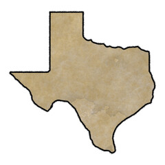 state of texas shape with aged parchment fill