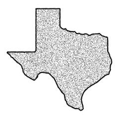 state of texas shape filled with black dither  - 772618062