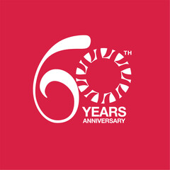60th anniversary emblem. Sixtieth years anniversary celebration symbol